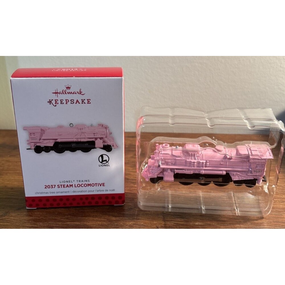 2013 Hallmark Keepsake Lionel Train 2037 Pink Steam Locomotive Ornament 18th NOB